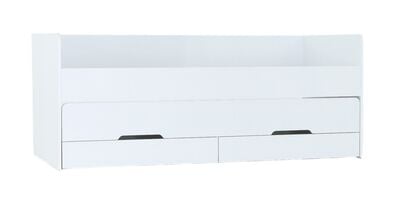 Sänky 90x200cm lisäpedillä + laatikoilla, valkoinen